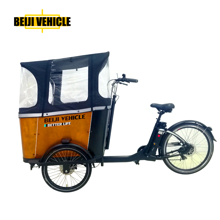 Дешевые bakfiets 3-х колесный Электрический грузовой велосипед с мотором на дождевик