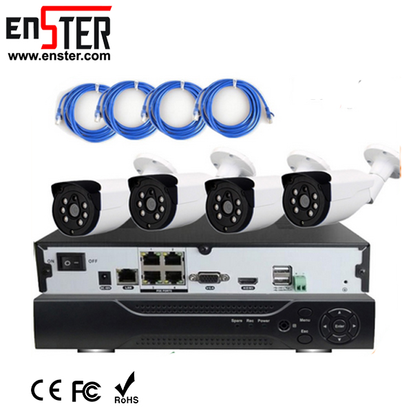 Система видеонаблюдения ENSTER с 4 POE ip-камерами, 25 FPS на каждый канал, 720P, 4 канала