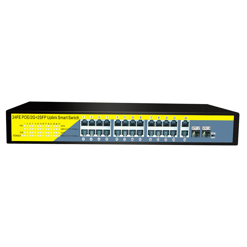 24 порт ethernet коммутатор питания через ethernet сетевой коммутатор с 2*1000 м волоконно-оптический порт Non-управляемый коммутатор