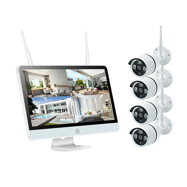 Комплект 15,6 дюймового ЖК-видеорегистратора с 4-канальным 1080P wifi IP CCTV камерой