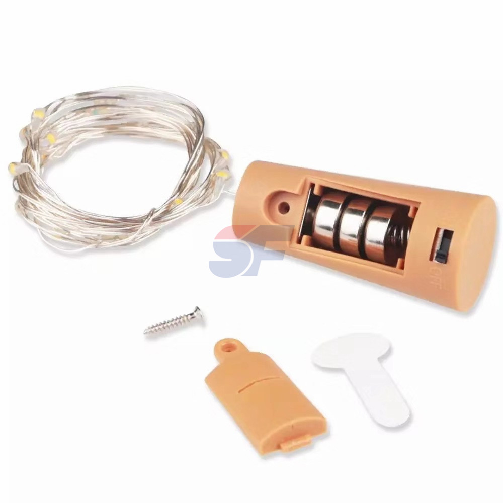 wine bottle lights with cork 8 Pack Battery Operated LED Cork Shape Silver Copper Wire Colourful Fairy Mini String Lights