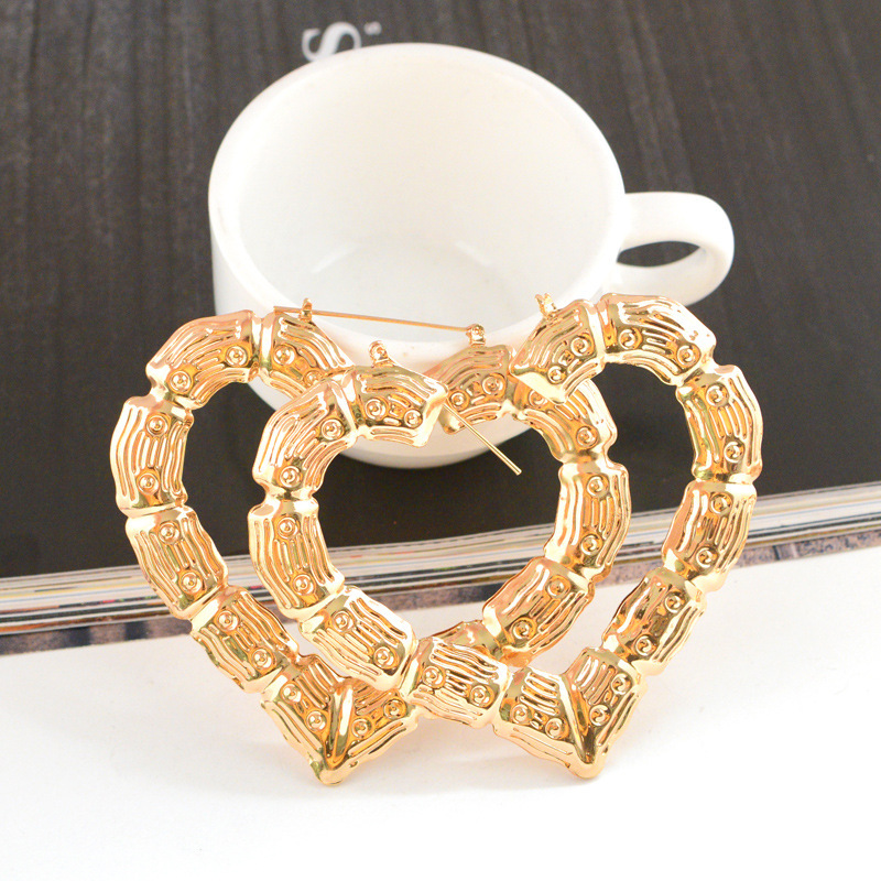 Новый дизайн, позолоченные серьги Jhumka 18 карат, большие серьги-кольца из бамбука, круглые серьги-кольца