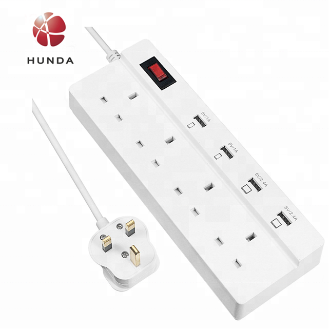 3250 Вт 4 USB 4 Way smart power strip UK Power Strip сетевой фильтр Разъем