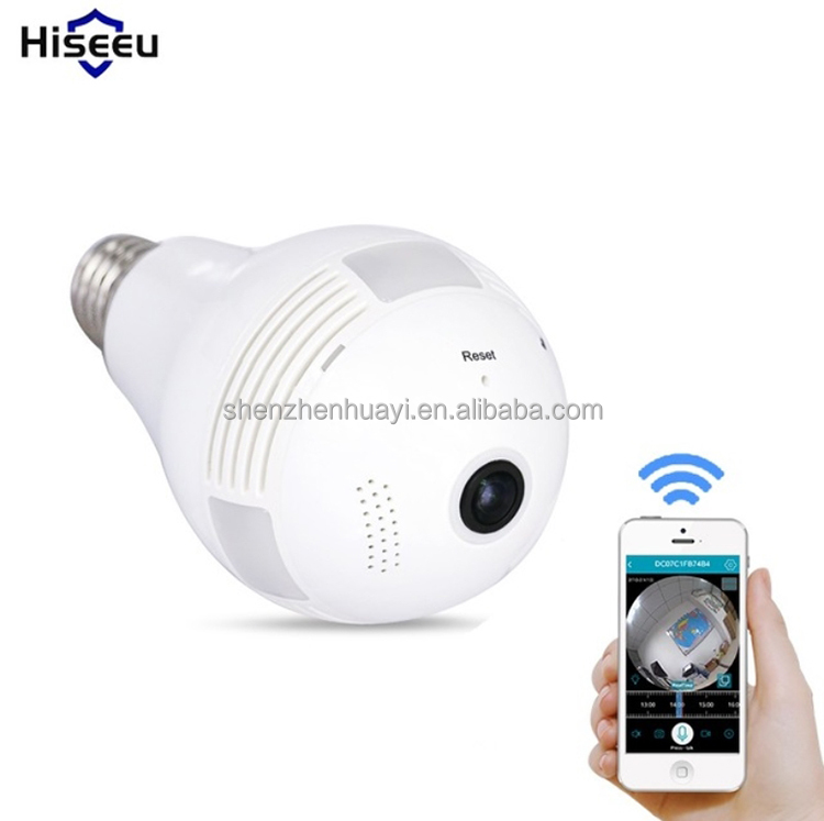 Лампочка Беспроводная ip-камера Wi-Fi FishEye 960P 360 градусов Мини CCTV VR камера 1.3MP Домашняя безопасность WiFi камера панорамная