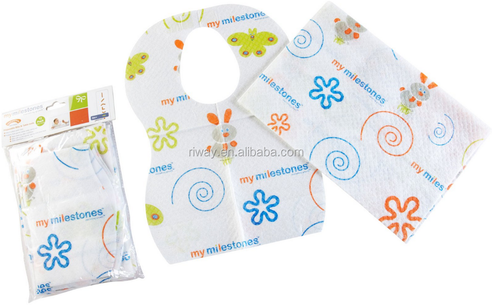 custom waterproof disposable paper baby bibs