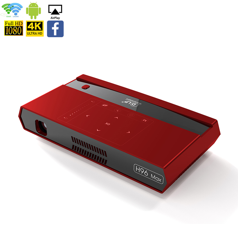 H96 Max android 2.4G/5G Wifi dlp 1080P hd mini smart projector from h96 factory