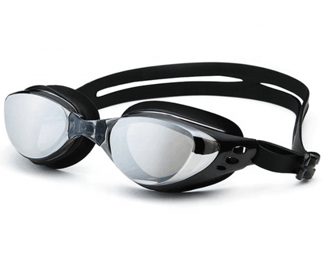 swim glasses mirror coated lenses anti-fog custom design your own silicone adult swim goggles