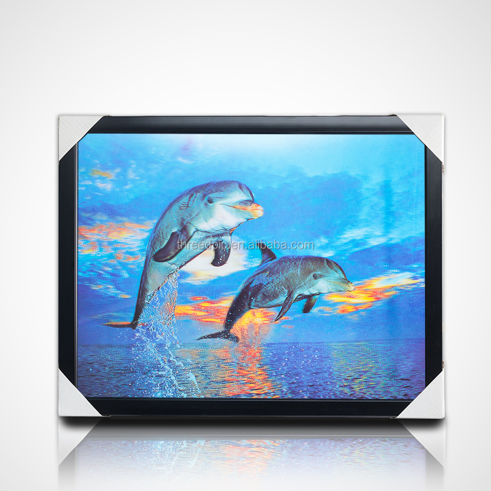 Горячая продажа 3D эффект Lenticular фотографии 5D дельфинов для домашнего декора