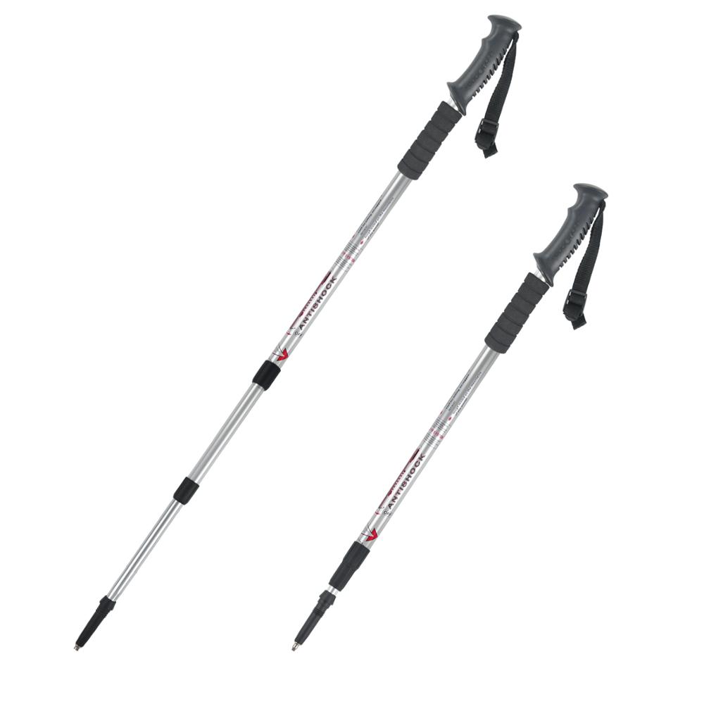 Aluminum 6061 telescopic plastic handle trekking pole hiking stick sticks for Nordic walking