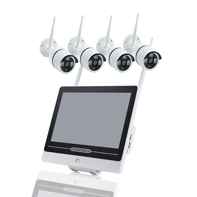 CCTV беспроводной 12 дюймов ЖК-монитор 4ch Wi-Fi NVR kit для домашней системы безопасности
