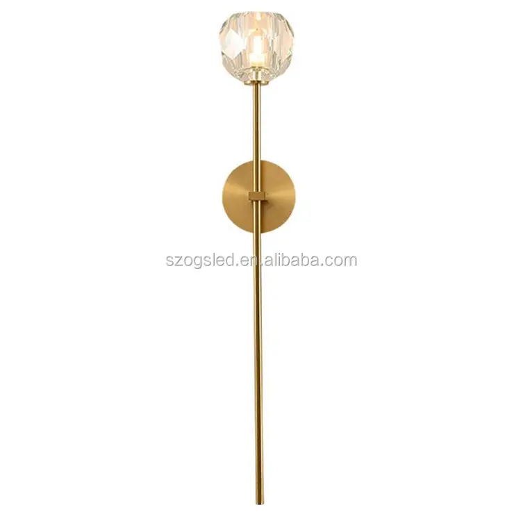 Italian Luxury Style Bronze G9 Crystal Ball Wall Lamp Mounted