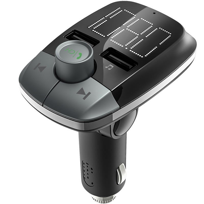 T50 Bluetooth 4,2 автомобильный комплект с двойным USB зарядным устройством, беспроводной стерео FM-передатчик, аудио mp3-плеер с U-диском/micro SD картой