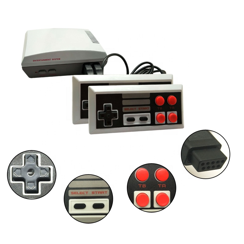 Ретро игровая консоль с 2 NES классическим контроллером AV выход видеоигры Встроенный-в-620 классические игры для детей, день рождения