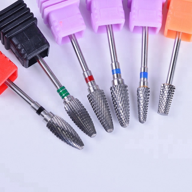 nail milling machine multicolor ceramic cutters manicure pedicure tungsten carbide cutter for nails ceramic drill bits machine