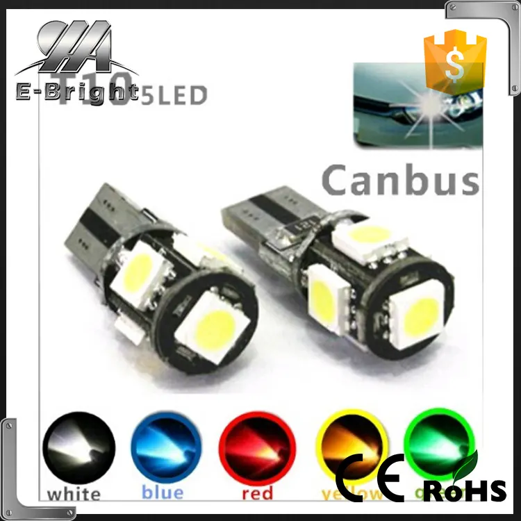 Высокая яркость 5 фишек Ошибок Тонкий 12 В Canbus pro балласт HID xenon комплект T10 5SMD 5050 canbus