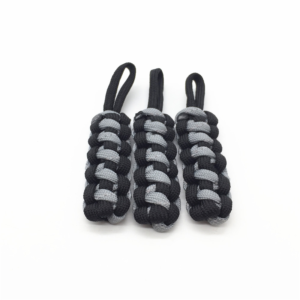 Черный и серый стиль paracord молния съемник открытый 550 paracord плетение веревки молния Съемник
