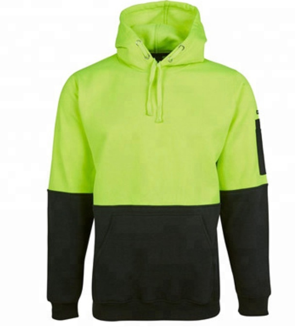Защитная Рабочая одежда Hi Vis, флисовый пуловер флюсового цвета, толстовка с капюшоном