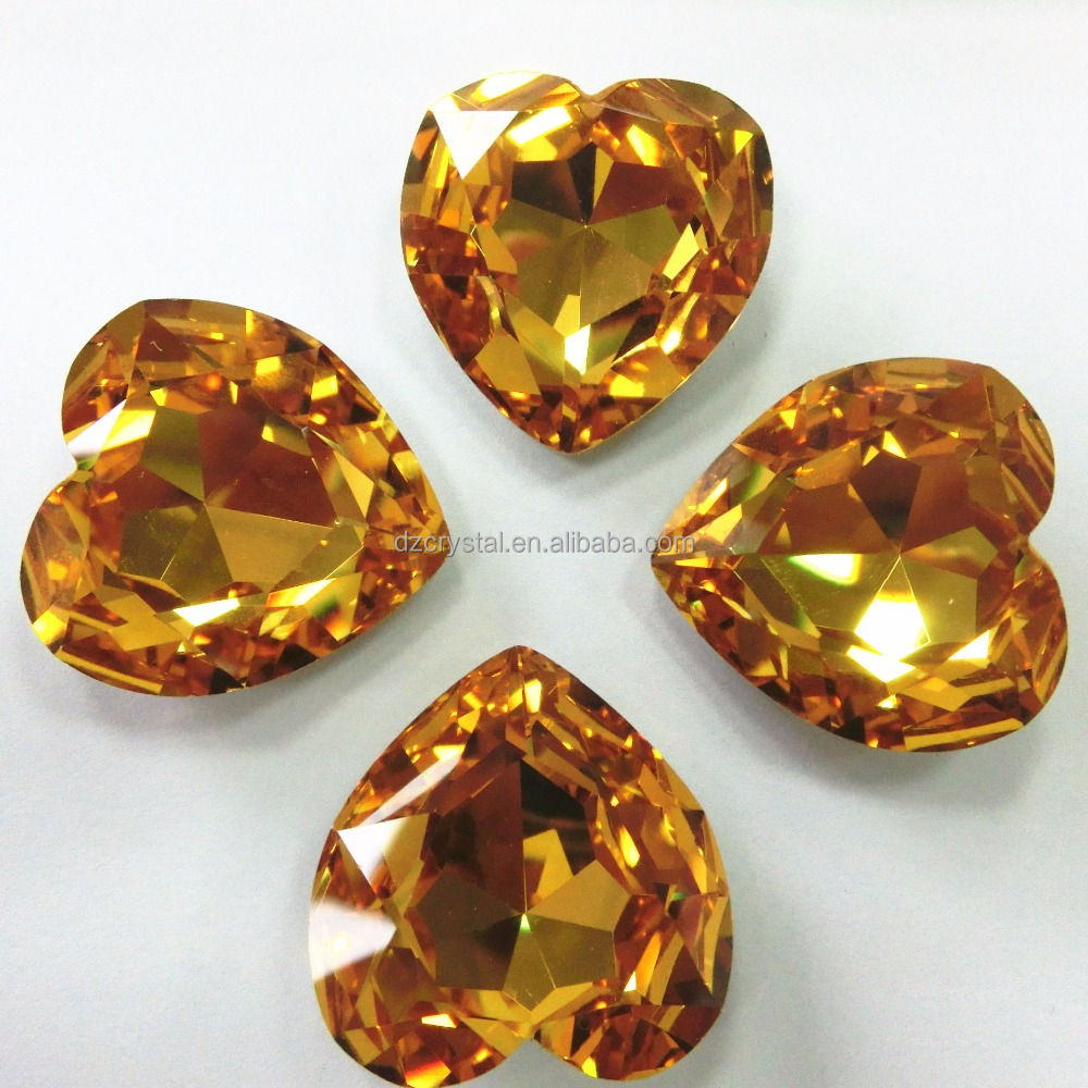 Heart Loose Rhinestones Big Size Jewelry Made With Crystals