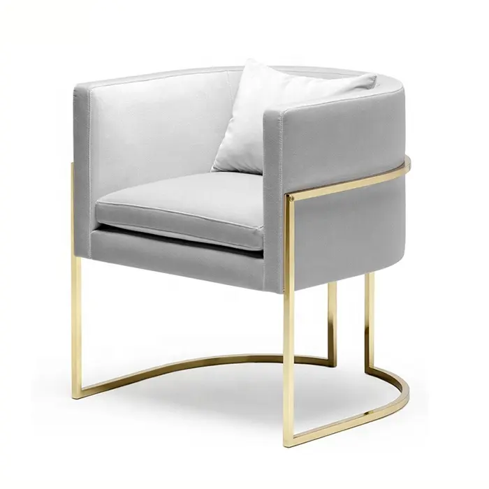 Special designer gold plating lounge single fabric lounge leisure living room furniture chair