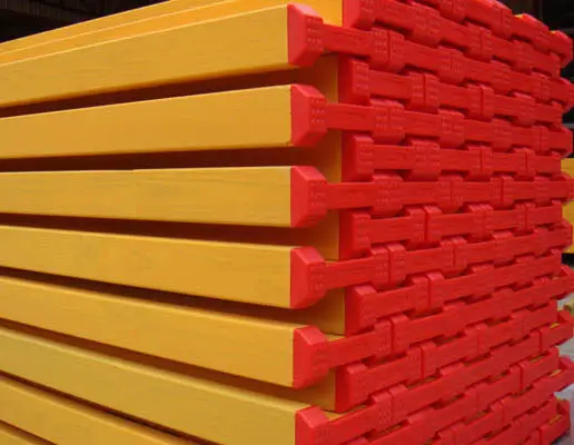 H20 beam with red plastic covers for construction Building materials