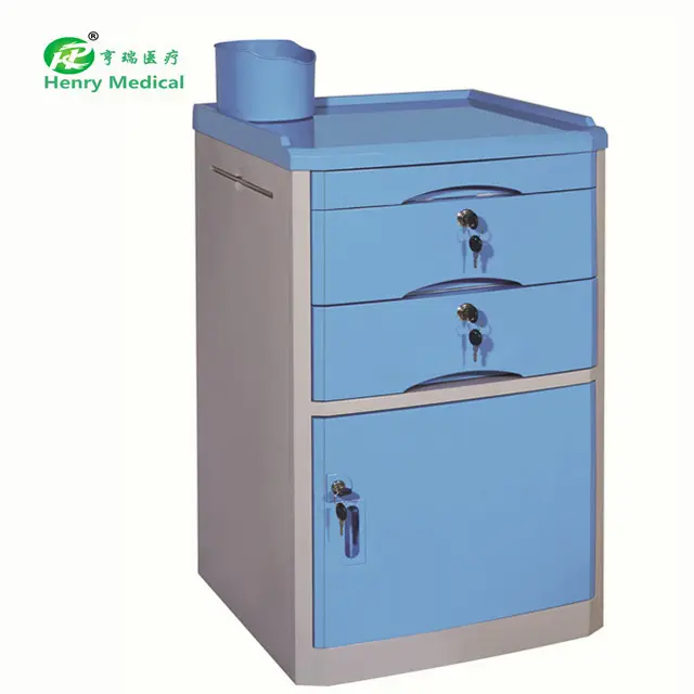 ISO&CE Approved medical bedside cabinet with plastic lock drawer