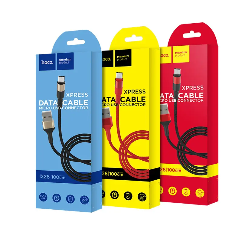 Hoco Type C высокопрочный кабель для передачи данных 1 м Micro USB нейлоновый кабель для iPhone X 5 6 6S 7 8 Plus