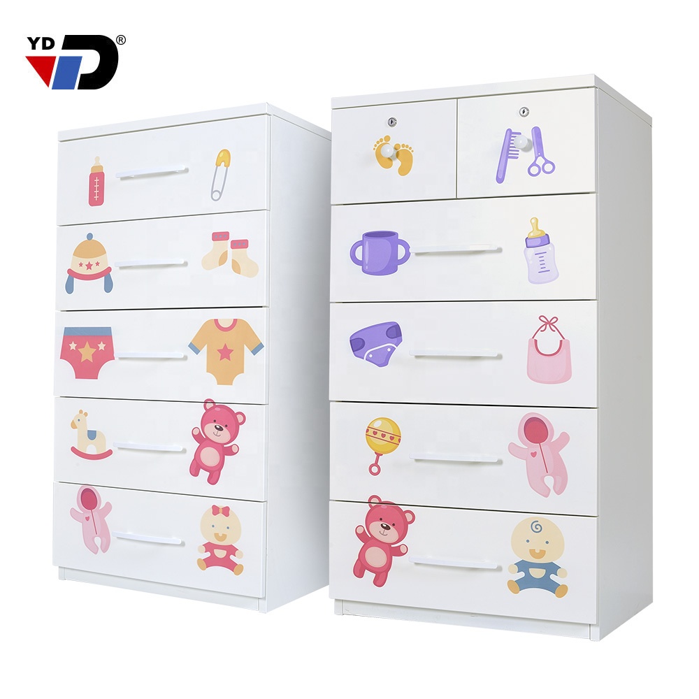 cartoon pictures DIY furniture large space storage clothes for kids steel baby cheap corner bedroom wardrobe with handle