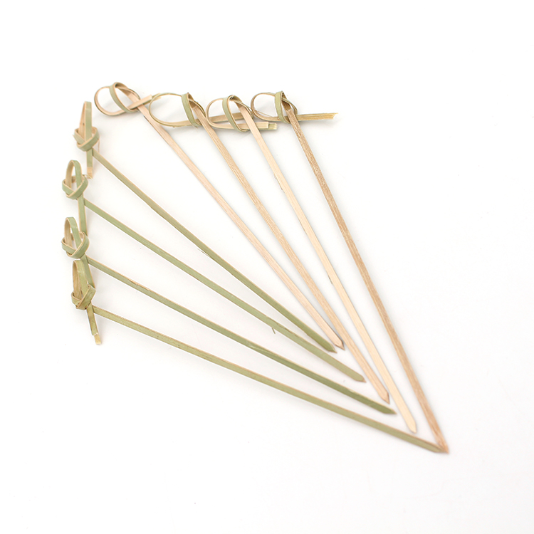 Even Food Safe Knot Skewers Bamboo Fruit Cocktail Skewer sticks For Party Bar