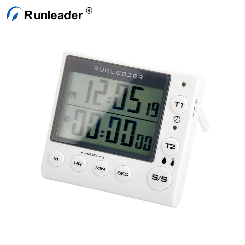 Runleader Dual Channel Programmable Big LCD Digital Kitchen Timer 4 colors selection for Kitchen,cooking,bakery.