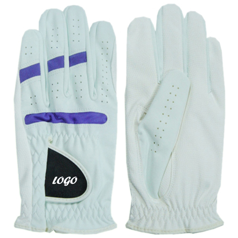 PU colored embroidered golf gloves cheap golf gloves color accent