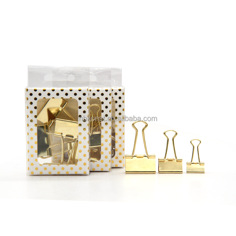 Металл золото binder Clip15MM, 19 мм, 25 мм, 32 мм