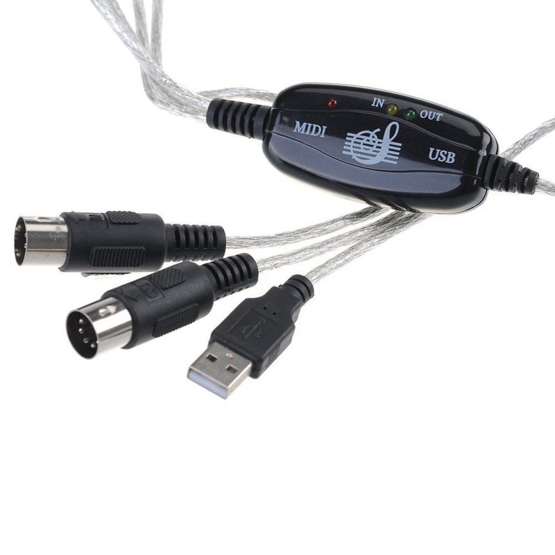 Кабель-переходник с USB на Midi для музыки с интерфейсом для клавиатуры ноутбука и ПК
