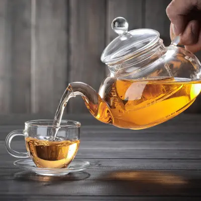 Китайское производство прозрачного стеклянного чайника