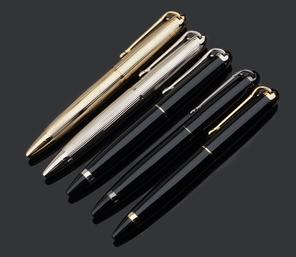 Роликовая шариковая ручка средняя 0,5 мм refill Gold Clip металлическая шариковая ручка