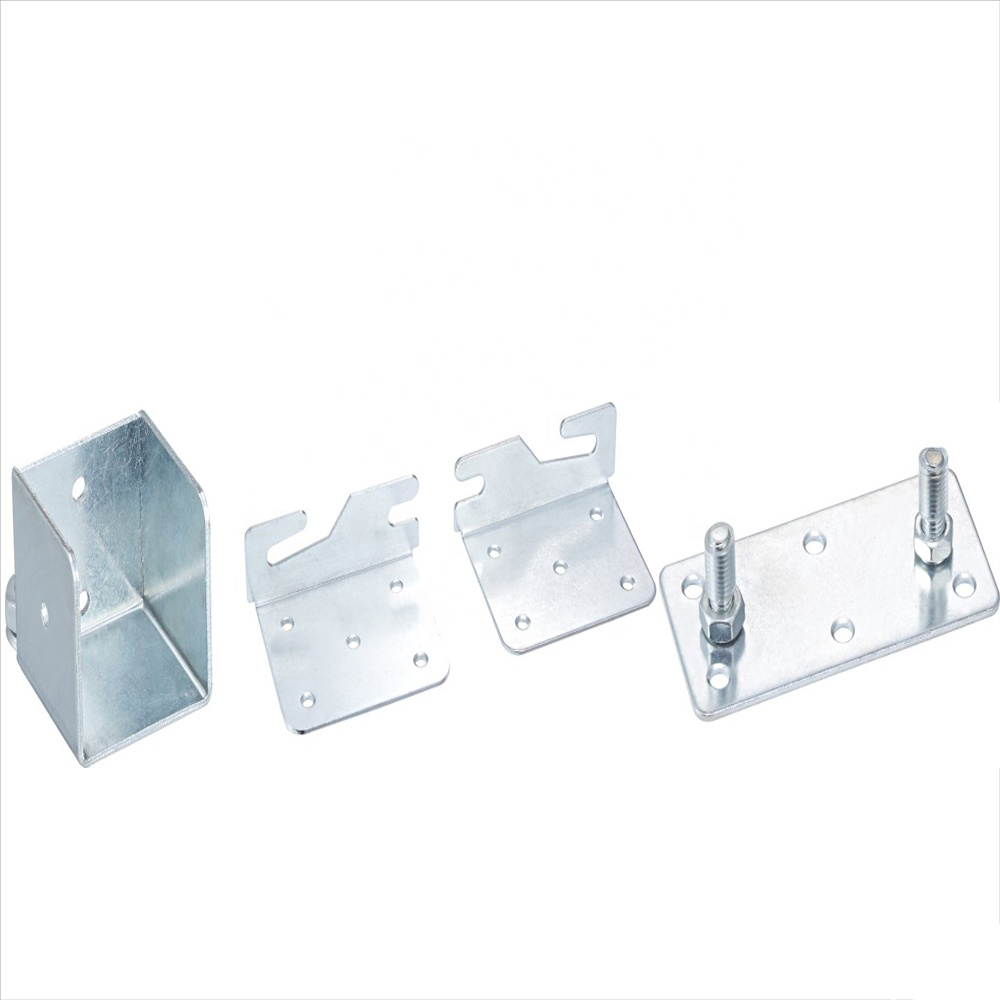 4 Sets Furniture Wood Bed Rail Bracket Fitting Snap Connectors Mount