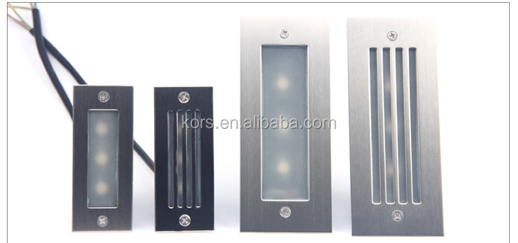3w waterproof step light led outdoor deck wall recessed foot stair nosing light for cinema