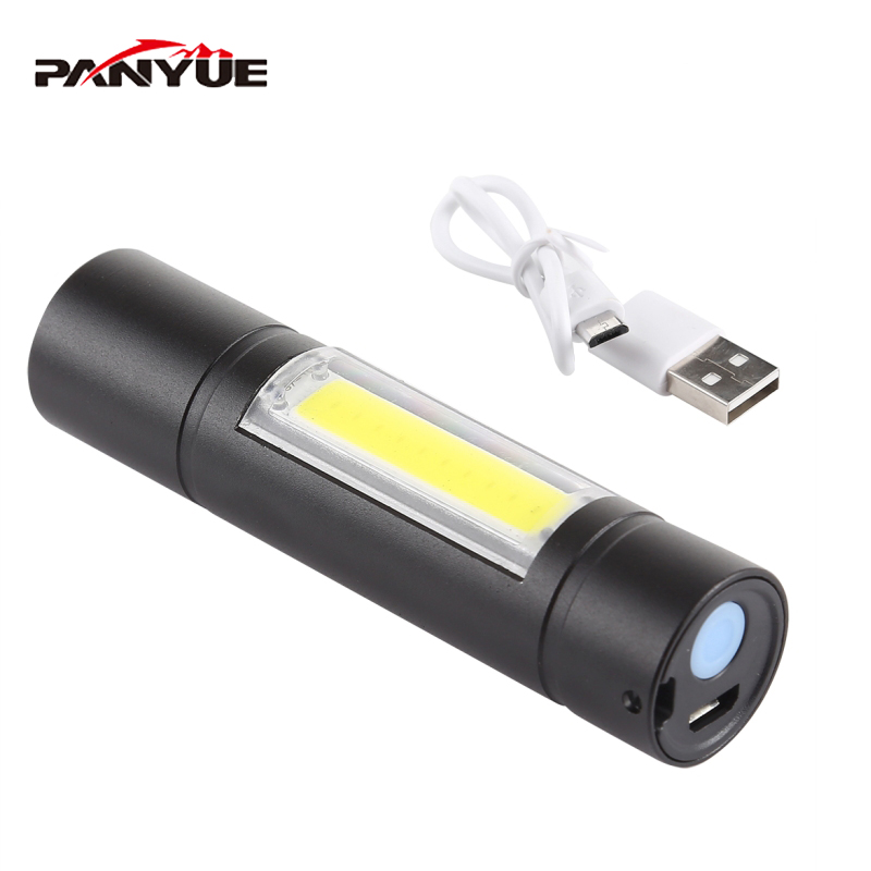 PANYUE USB XML XPE COB светодиодный фонарик Портативный мини torchflashlight водонепроницаемый в жизни освещение и коробка для хранения