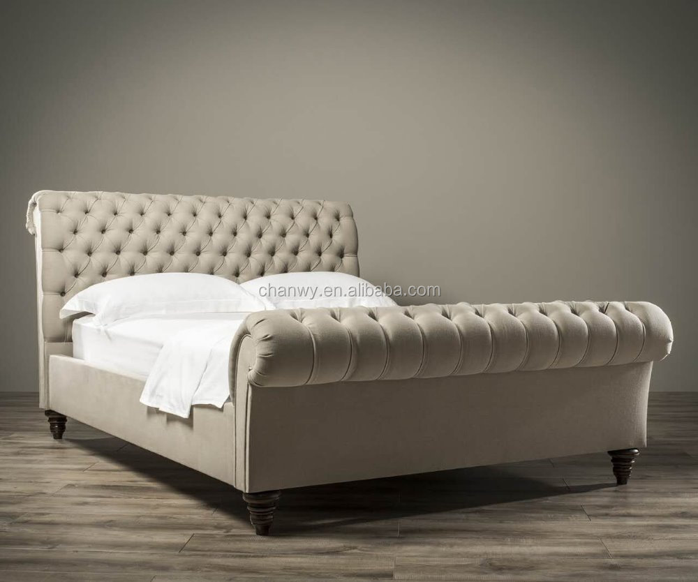 Роскошная кровать chesterfield для саней, качественные кровати для саней, Резная Кровать для саней