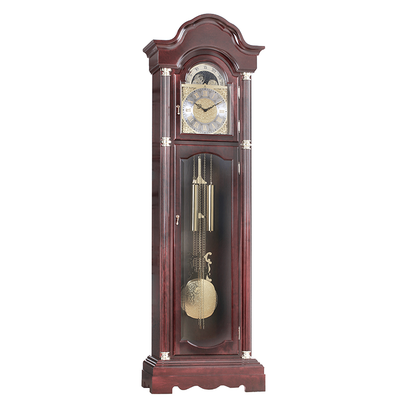 Decorative Antique Mechanical Grandfather Clock Solid Wood Mechanism Chimes Silencing Level