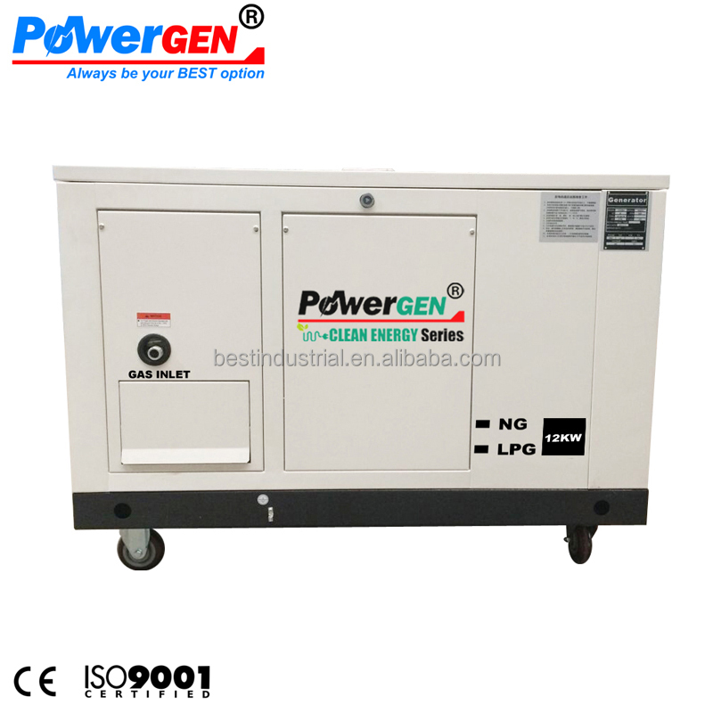 Чистая энергия! POWERGEN, бесшумный природный газ с водяным охлаждением/Жидкий пропановый генератор 12 кВт 15 ква