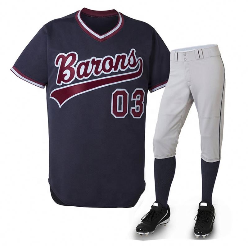 Cheap Custom Sublimation V Neck Short Sleeve Mens Baseball Jerseys Baseball Tracksuits