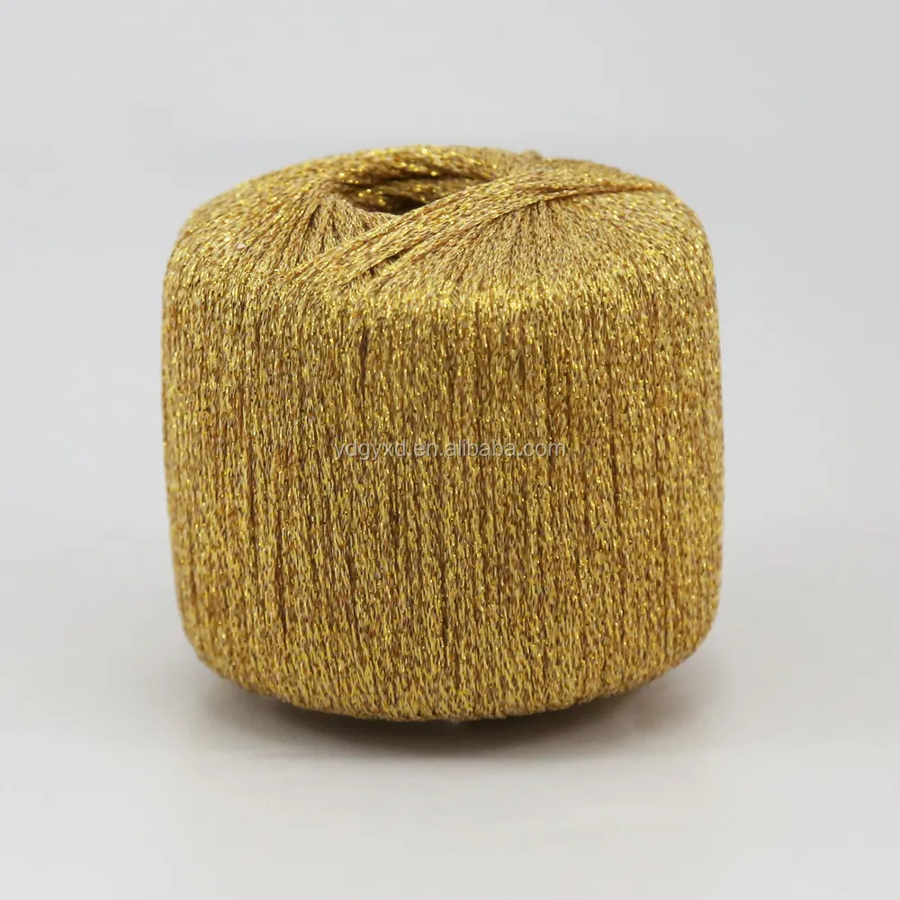 Чистая Золотая пряжа с металлическим люрексом для ручного вязания