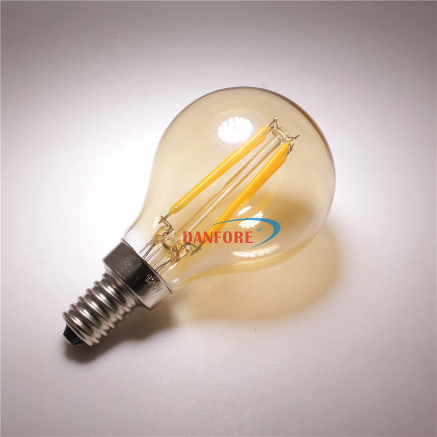 E14 E12 с регулируемой яркостью 120v 230v Гольф лампочка g45 p45 светодиодные лампы Эдисона с янтарем золотой оттенок