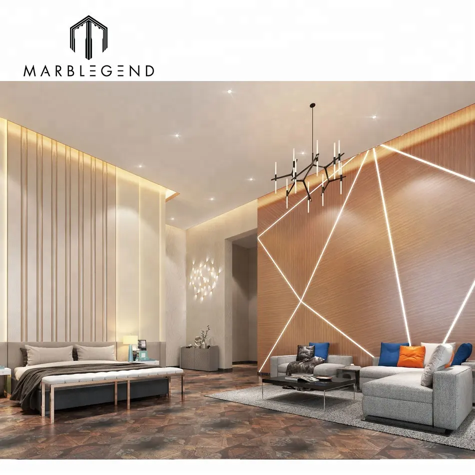 Luxury contemporary american style villa 3d max interior design services for living room