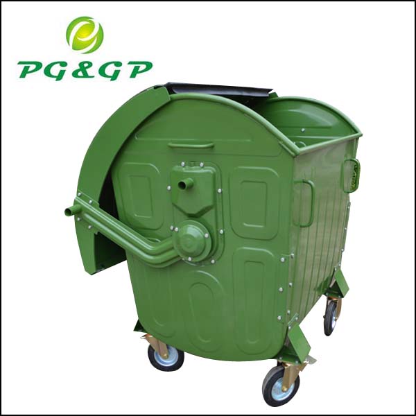 1.1 cbm сортируются коллекция горячеоцинкованной 1100L пыли bin круглой крышкой
