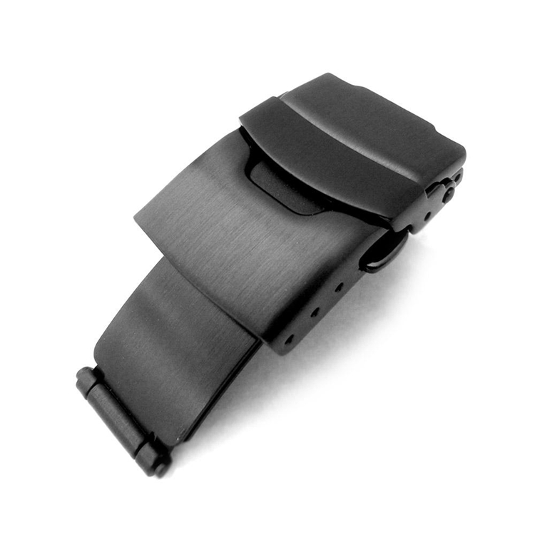 18mm PVD Black Plated Push Button Watch Band buckle Diver Clasp