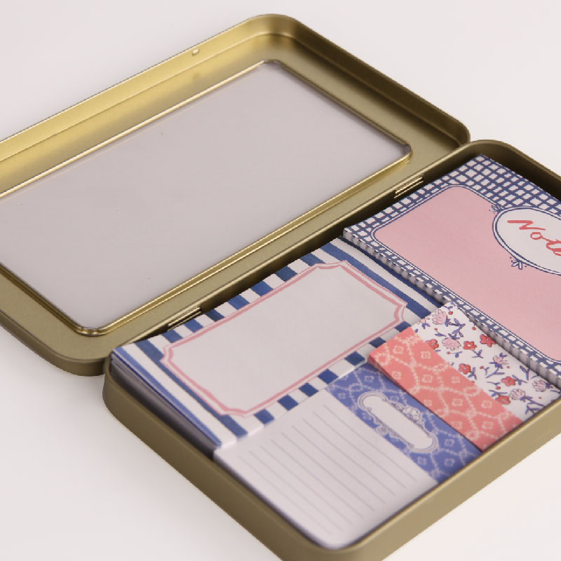 На заказ Новый дизайн жестяная коробка Sticky Note Pad набор Note Sticky