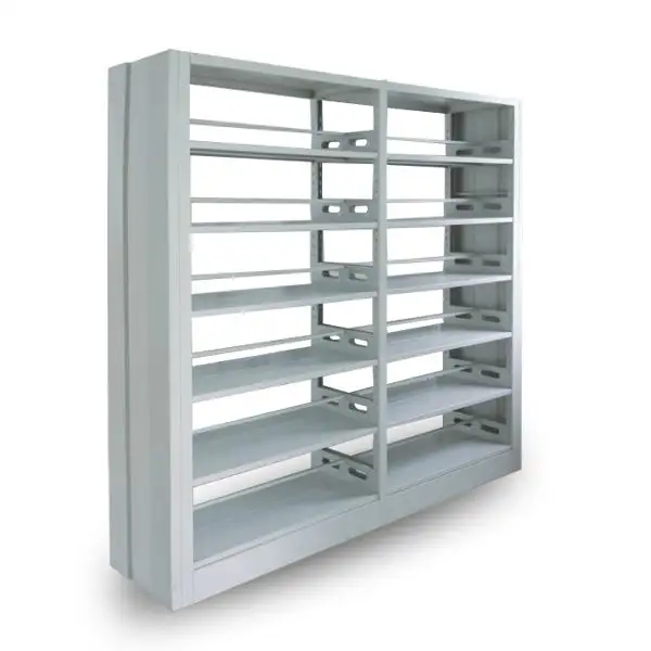 6 Layers Library Two-sided Two Column Steel Bookshelf/cheap steel double side book storage bookshelf used library bookshelf