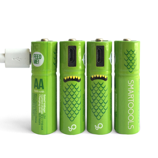 Высококачественный никель-металлогидридный аккумулятор 1,2 в Micro USB AA, батарея размера AAA