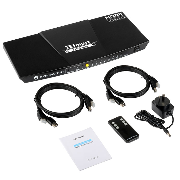 TESmart Quick Custom Label TKeyboard hotkeys Mouse gesture kvm switch 4 порта